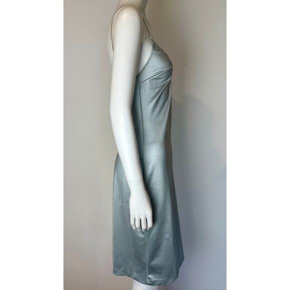 1990s Dolce & Gabbana Silver Chain Wet Look Bodycon Beach Dress - Picture 5 of 13